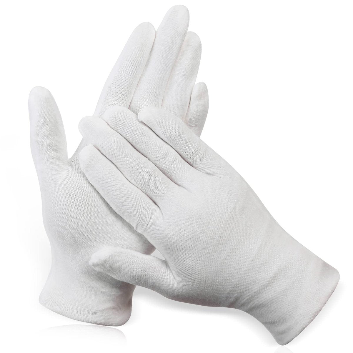 PAXCOO 12 Pairs White Cotton Moisturizing Gloves for Dry Hands, Eczema, Spa & Jewelry Inspection – XL (24 Count Pack) - görsel 1