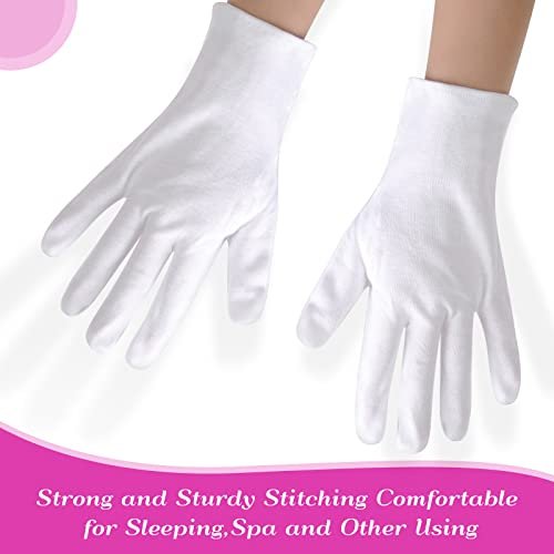 PAXCOO 12 Pairs White Cotton Moisturizing Gloves for Dry Hands, Eczema, Spa & Jewelry Inspection – XL (24 Count Pack) - görsel 10