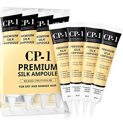 CP-1 Premium Silk Ampoule Keratin Silk Hair Treatment - Protein Repair with Ceramide (4 x 0.68 Fl Oz)