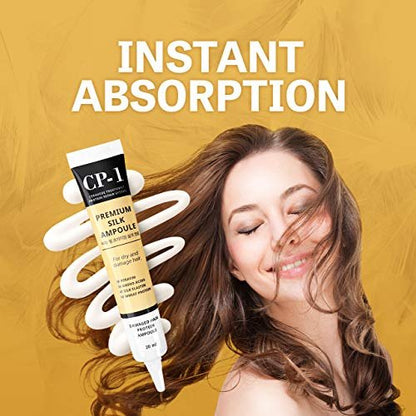 CP-1 Premium Silk Ampoule Keratin Silk Hair Treatment - Protein Repair with Ceramide (4 x 0.68 Fl Oz)