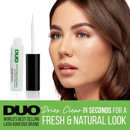 DUO Brush-On Clear Lash Glue – Waterproof Strip Lash Adhesive with Vitamins A, C & E, Long Lasting Eyelash Glue, 0.18 oz, 2 Pack