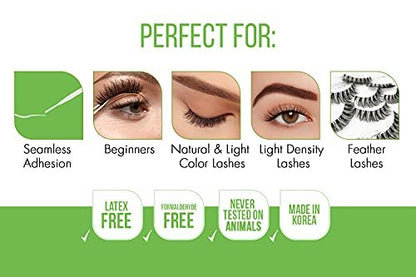DUO Brush-On Clear Lash Glue – Waterproof Strip Lash Adhesive with Vitamins A, C & E, Long Lasting Eyelash Glue, 0.18 oz, 2 Pack