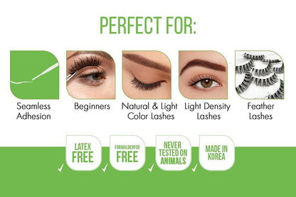 DUO Brush-On Clear Lash Glue – Waterproof Strip Lash Adhesive with Vitamins A, C & E, Long Lasting Eyelash Glue, 0.18 oz, 2 Pack