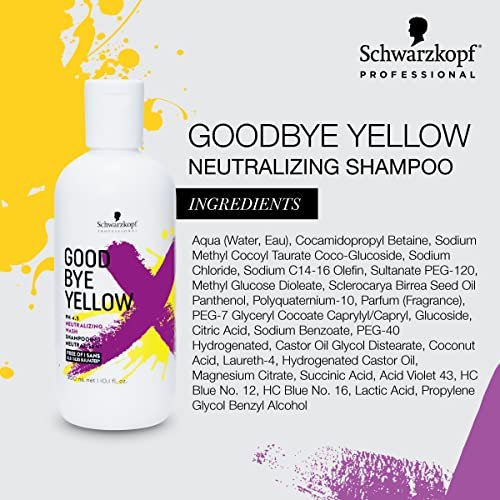 Schwarzkopf Professional GOODBYE YELLOW Purple Shampoo Neutralizing Wash – 10.1 Fl Oz | Anti-Yellow Vegan Shampoo for Blonde & Gray Hair | pH Balanced | Professional Salon Formula - görsel 8