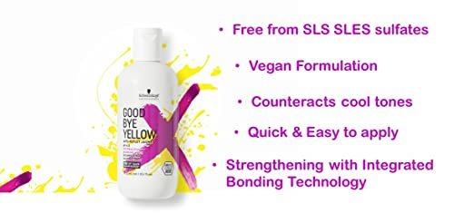 Schwarzkopf Professional GOODBYE YELLOW Purple Shampoo Neutralizing Wash – 10.1 Fl Oz | Anti-Yellow Vegan Shampoo for Blonde & Gray Hair | pH Balanced | Professional Salon Formula - görsel 4