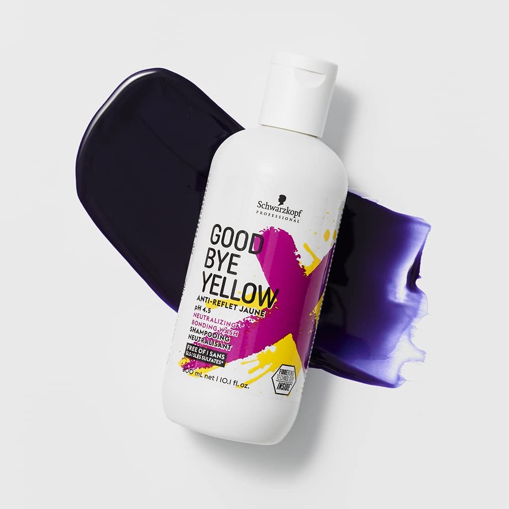 Schwarzkopf Professional GOODBYE YELLOW Purple Shampoo Neutralizing Wash – 10.1 Fl Oz | Anti-Yellow Vegan Shampoo for Blonde & Gray Hair | pH Balanced | Professional Salon Formula - görsel 5