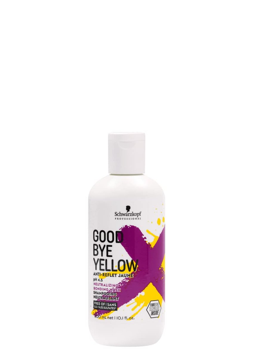 Schwarzkopf Professional GOODBYE YELLOW Purple Shampoo Neutralizing Wash – 10.1 Fl Oz | Anti-Yellow Vegan Shampoo for Blonde & Gray Hair | pH Balanced | Professional Salon Formula - görsel 1