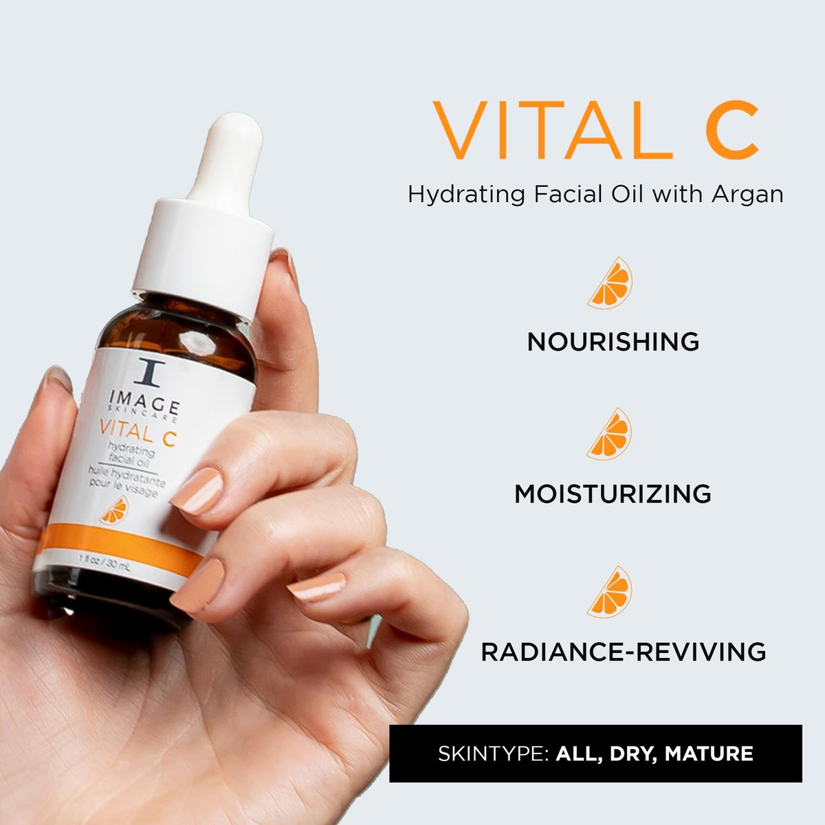 VITAL C Hydrating Facial Oil with Argan, Grape Seed and Sea Buckthorn Oils - IMAGE Skincare (1 fl oz) Avelisse