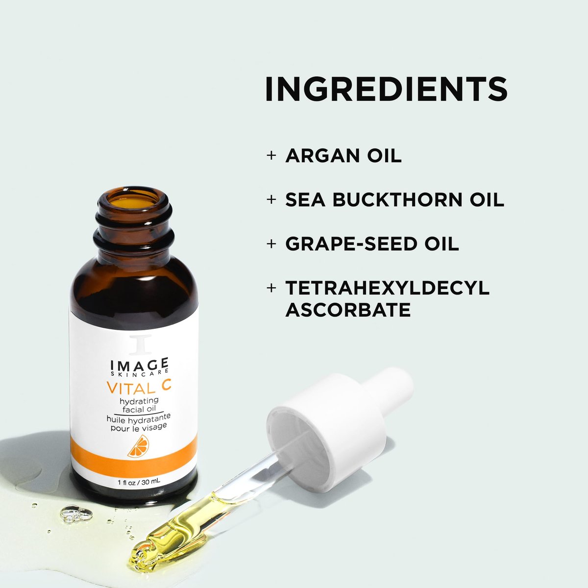 VITAL C Hydrating Facial Oil with Argan, Grape Seed and Sea Buckthorn Oils - IMAGE Skincare (1 fl oz) Avelisse