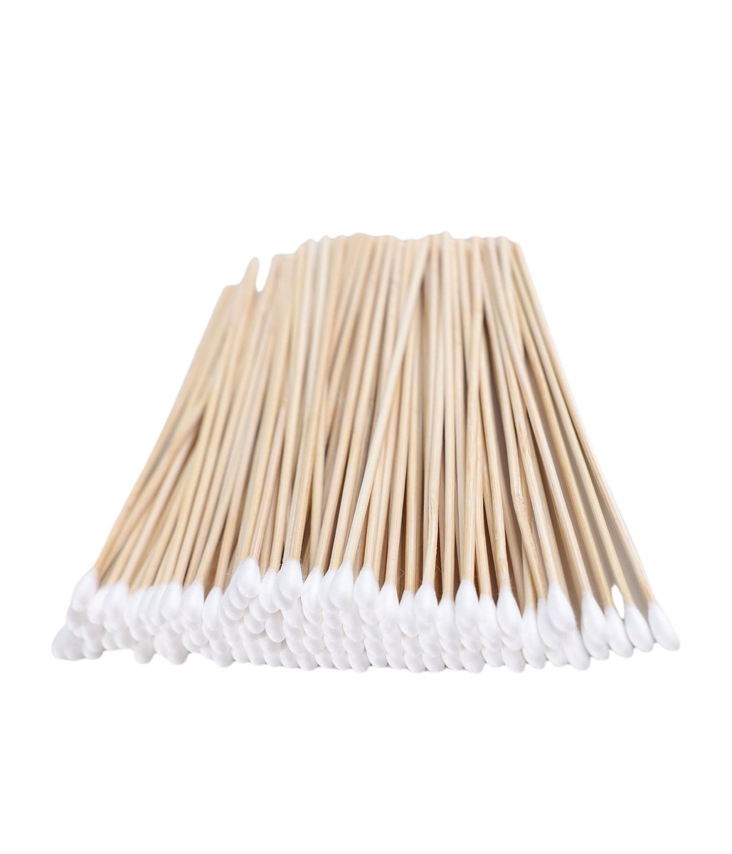 200-Piece 6-Inch Wooden Cotton Swab Applicators – Sterile Cotton Q-Tips for Cleaning, Makeup, Ear Care, Jewelry & Ceramics - görsel 1