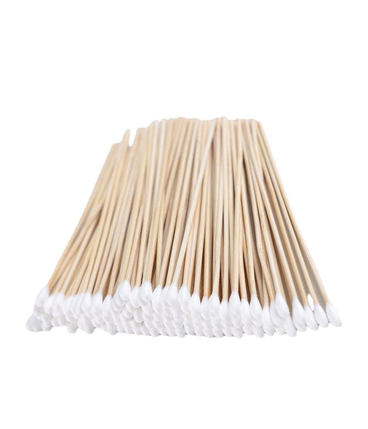 200-Piece 6-Inch Wooden Cotton Swab Applicators – Sterile Cotton Q-Tips for Cleaning, Makeup, Ear Care, Jewelry & Ceramics