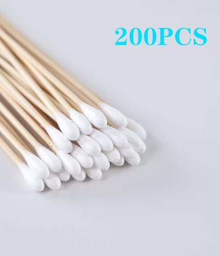 200-Piece 6-Inch Wooden Cotton Swab Applicators – Sterile Cotton Q-Tips for Cleaning, Makeup, Ear Care, Jewelry & Ceramics - görsel 14