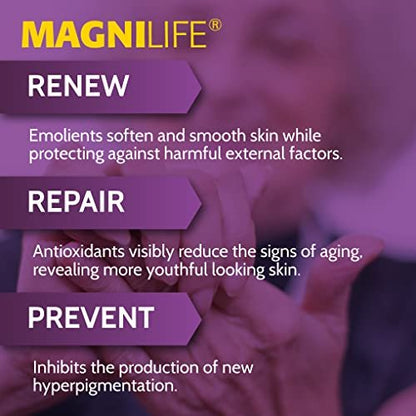 MagniLife Dark Spot Care Cream – No Bleach Formula for Pigmentation, Liver Spots, Scars, Discoloration & Uneven Skin Tone, With Bearberry & Licorice Root Extract, For Face, Chest, Hands and Body, 2 oz