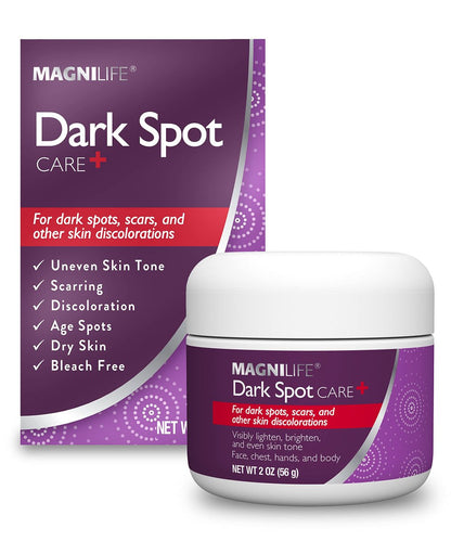 MagniLife Dark Spot Care Cream – No Bleach Formula for Pigmentation, Liver Spots, Scars, Discoloration & Uneven Skin Tone, With Bearberry & Licorice Root Extract, For Face, Chest, Hands and Body, 2 oz