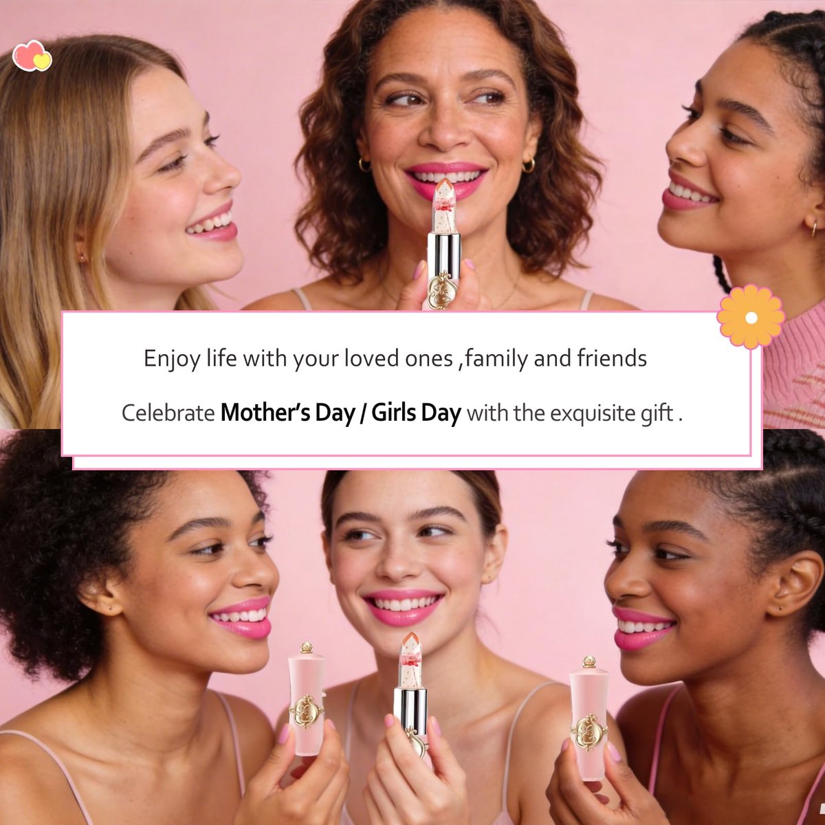 Pack of 6 Crystal Flower Jelly Lipstick – Long Lasting, Color Changing Lip Balm & Moisturizer – Perfect for Women, Birthday, Mother's Day, Graduation Gifts - görsel 15