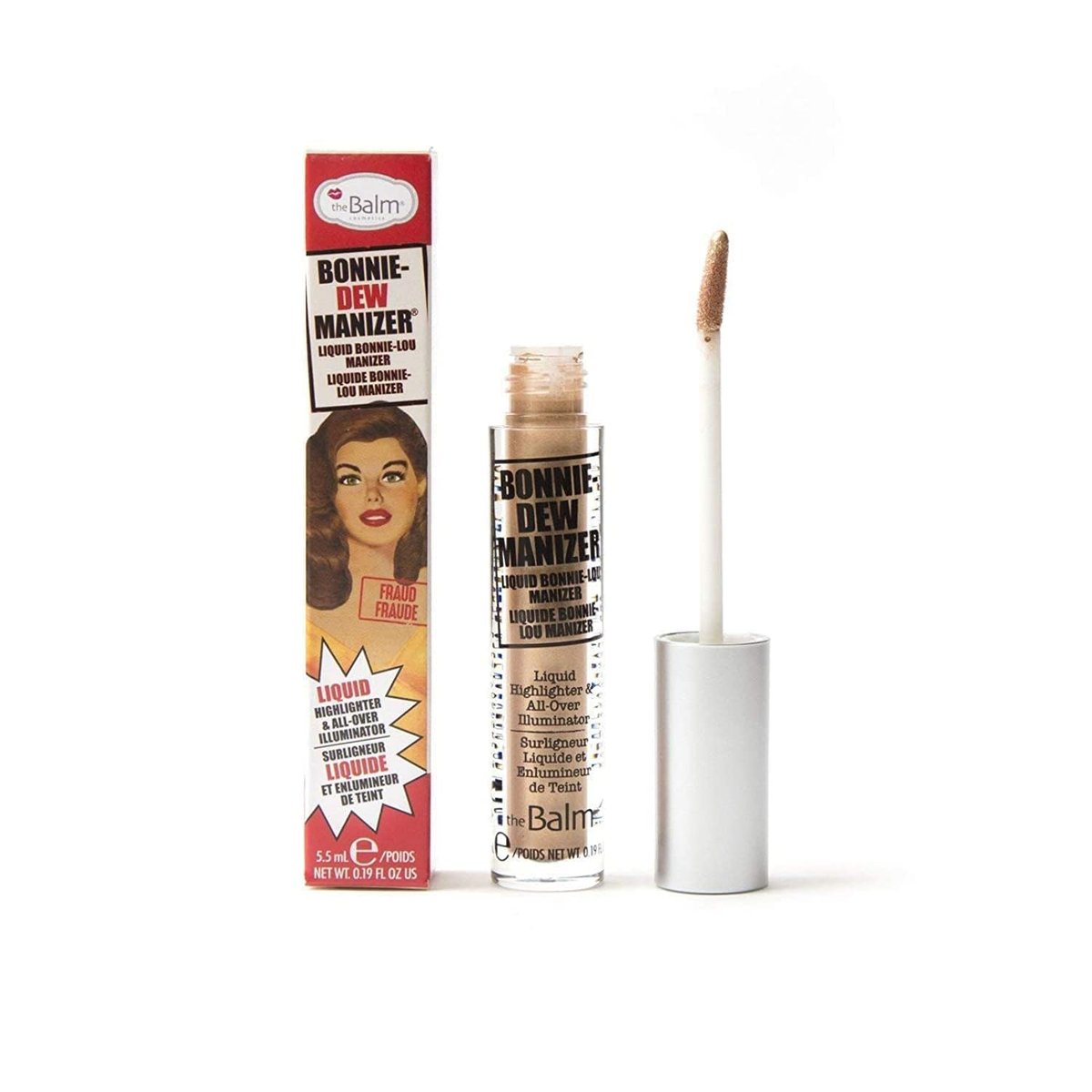 theBalm Bonnie-Dew Manizer Liquid Highlighter - Brown, 0.19 oz - Long-Lasting Liquid Illuminator - görsel 1