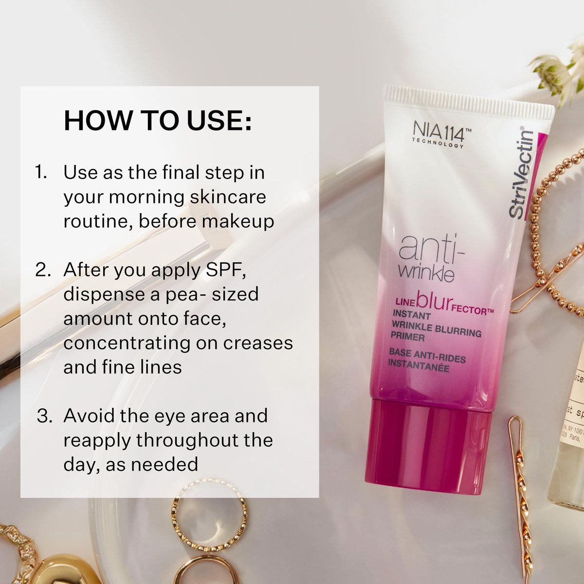 StriVectin Line BlurFector Instant Wrinkle Blurring Primer – Smoothing Makeup Primer, 1 oz Avelisse