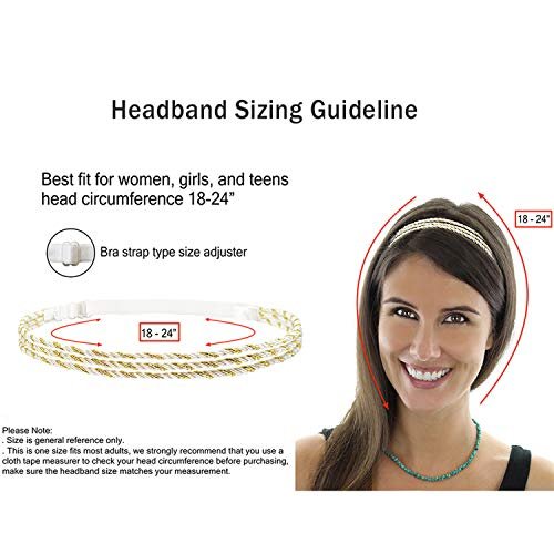 Beaute Galleria 6-Pack Adjustable Braided Headbands – Double Braided & Triple Strand Twisted Elastic Women's Hair Accessories, Boho Hippie Style - görsel 4