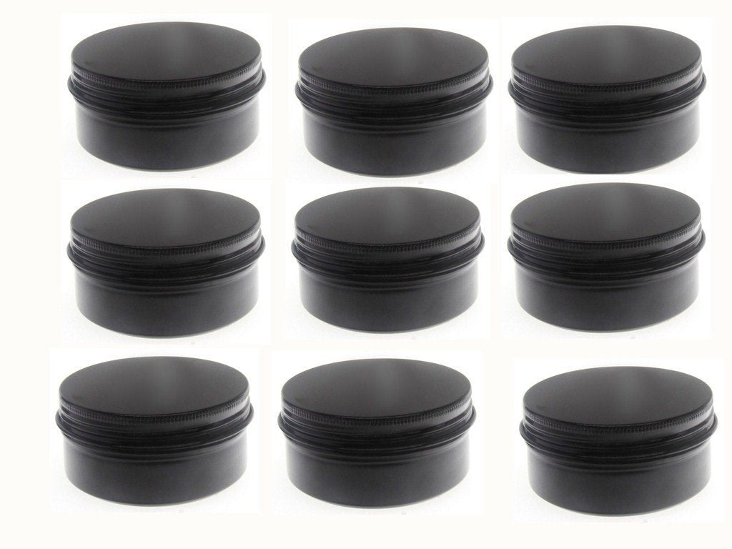 3 oz Black Aluminum Screw Top Lid Containers - 10 Pack Metal Storage Tins for Lip Balm, DIY Cosmetics, Salves, Travel Jars (90 ml) - görsel 4
