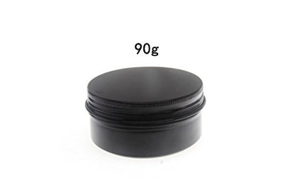 3 oz Black Aluminum Screw Top Lid Containers - 10 Pack Metal Storage Tins for Lip Balm, DIY Cosmetics, Salves, Travel Jars (90 ml)