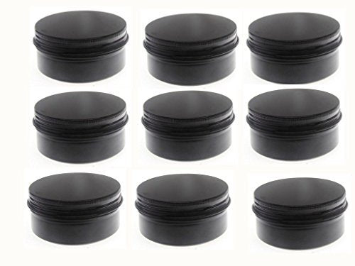 3 oz Black Aluminum Screw Top Lid Containers - 10 Pack Metal Storage Tins for Lip Balm, DIY Cosmetics, Salves, Travel Jars (90 ml) - görsel 5