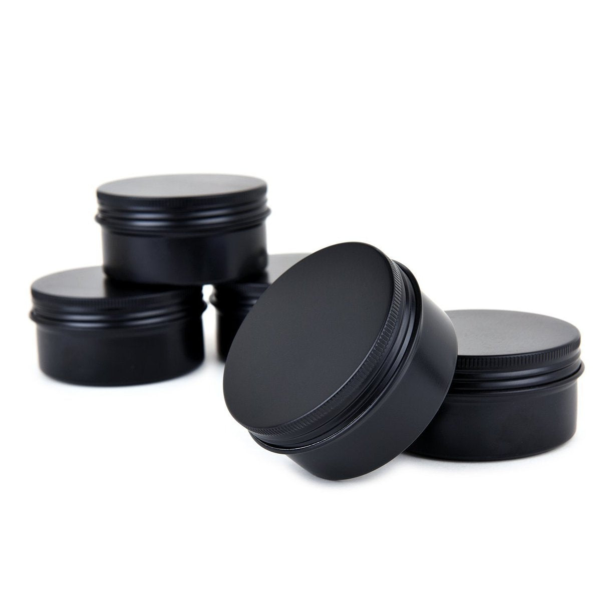 3 oz Black Aluminum Screw Top Lid Containers - 10 Pack Metal Storage Tins for Lip Balm, DIY Cosmetics, Salves, Travel Jars (90 ml) - görsel 7