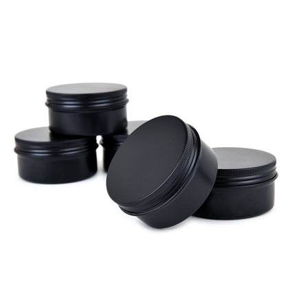 3 oz Black Aluminum Screw Top Lid Containers - 10 Pack Metal Storage Tins for Lip Balm, DIY Cosmetics, Salves, Travel Jars (90 ml)