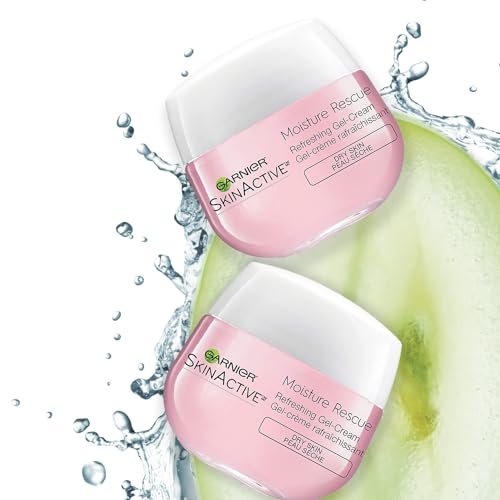 Garnier Moisture Rescue Refreshing Gel-Cream for Dry Skin, Oil-Free, 1.7 Oz (50g) - 2 Count Avelisse
