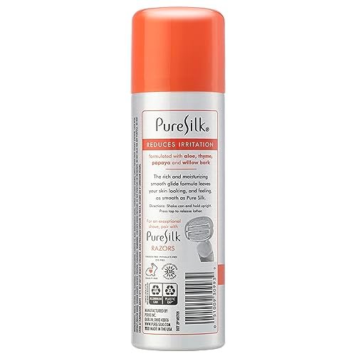 Pure Silk Sensitive Skin Shaving Cream for Women - Aloe, Papaya & Willow Bark Infused, Smooth Glide Formula, Rust-Proof Can, USA Made, 7.25 oz (Pack of 6) Avelisse