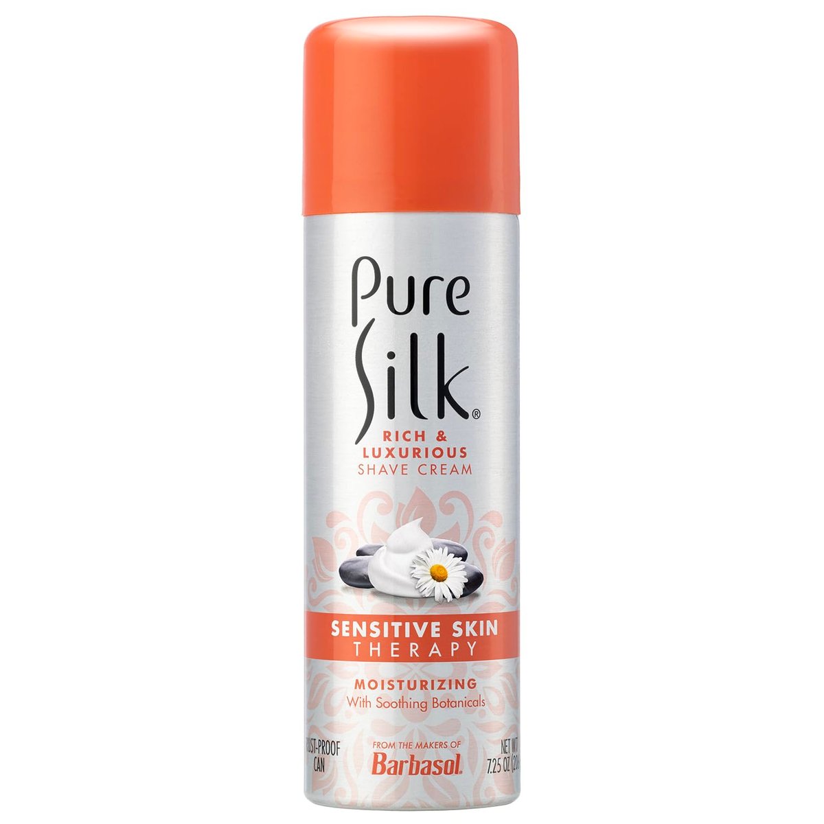 Pure Silk Sensitive Skin Shaving Cream for Women - Aloe, Papaya & Willow Bark Infused, Smooth Glide Formula, Rust-Proof Can, USA Made, 7.25 oz (Pack of 6) Avelisse