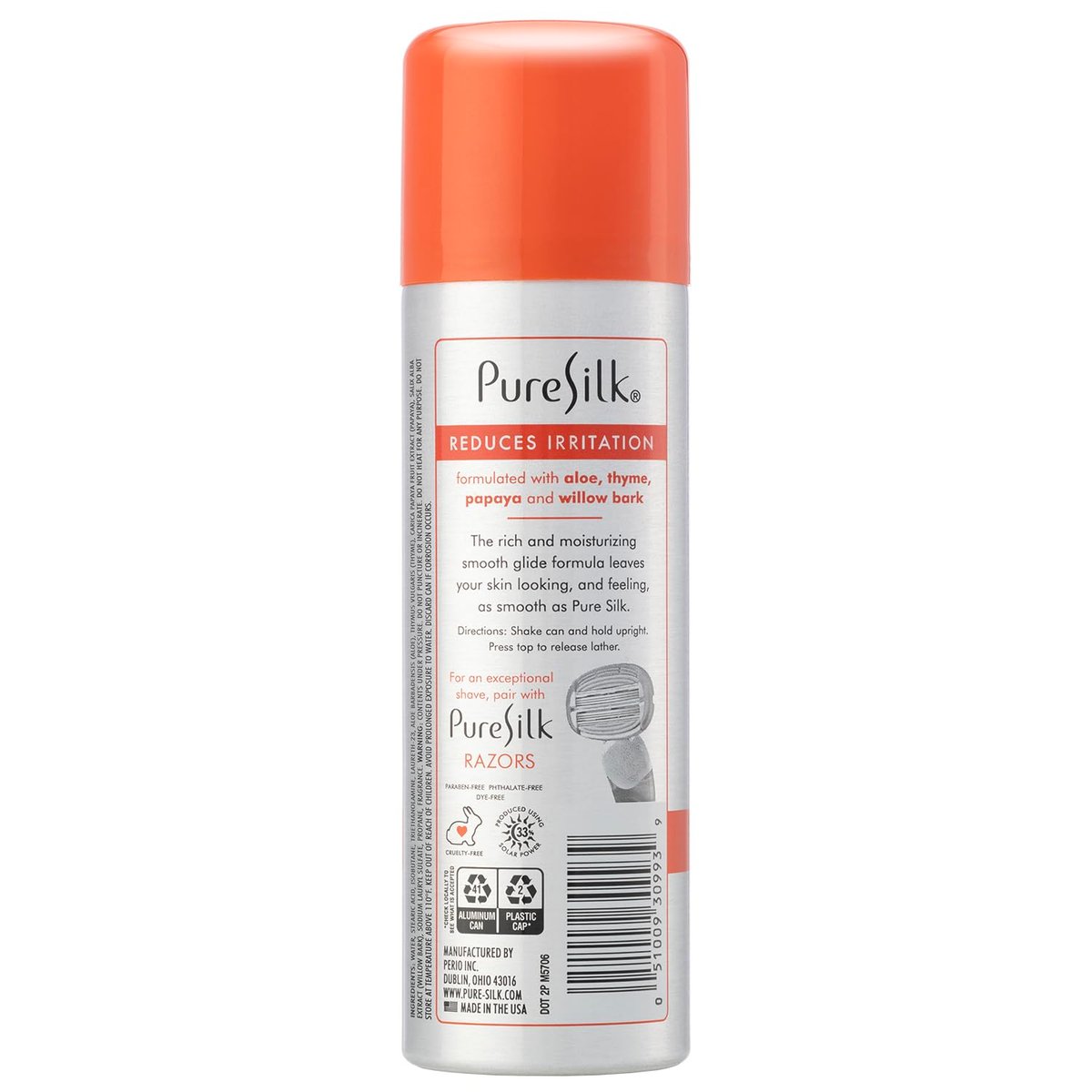 Pure Silk Sensitive Skin Shaving Cream for Women - Aloe, Papaya & Willow Bark Infused, Smooth Glide Formula, Rust-Proof Can, USA Made, 7.25 oz (Pack of 6) Avelisse
