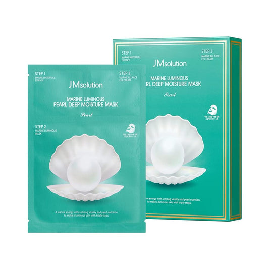 JMsolution Marine Luminous Pearl 3 Step Moisture Mask Plus (10 Sets) - Hydrating & Radiance Korean Skincare Set Avelisse