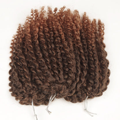 SHAROPUL Kinky Curly Crochet Hair 8 Inch Ombre Color 3-Pack - Synthetic Afro Marley Twist Braids for Black Women (1B/30)