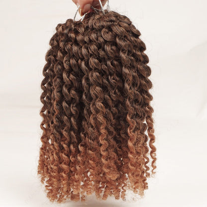 SHAROPUL Kinky Curly Crochet Hair 8 Inch Ombre Color 3-Pack - Synthetic Afro Marley Twist Braids for Black Women (1B/30)