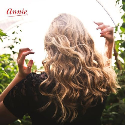 Annie Silky Satin Jumbo Hair Rollers - 6 Pack Black Foam Sponge Curlers for Heatless Curls - Soft Sleep Styler Pillow Rollers for All Hair Types, Prevents Breakage & Frizz (1.5 Inch Diameter)