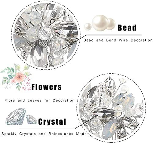 Yean Silver Rhinestone Opal Crystal Vintage Wedding Hair Comb - Bridal Hair Clip for Brides and Bridesmaids Avelisse