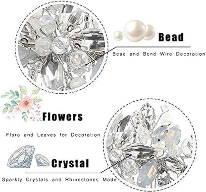 Yean Silver Rhinestone Opal Crystal Vintage Wedding Hair Comb - Bridal Hair Clip for Brides and Bridesmaids Avelisse