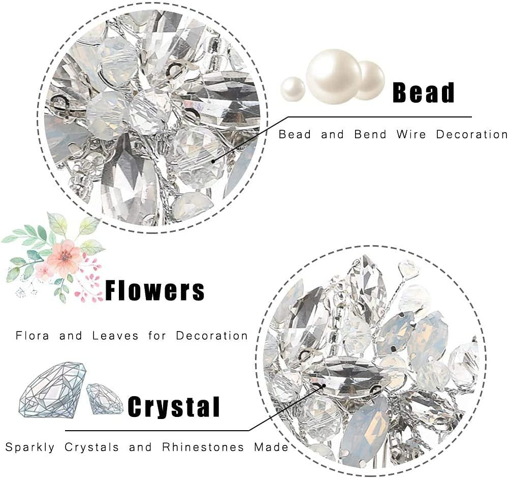 Yean Silver Rhinestone Opal Crystal Vintage Wedding Hair Comb - Bridal Hair Clip for Brides and Bridesmaids Avelisse