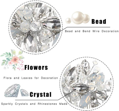 Yean Silver Rhinestone Opal Crystal Vintage Wedding Hair Comb - Bridal Hair Clip for Brides and Bridesmaids Avelisse