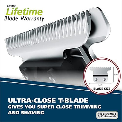 Wahl Aqua Blade Rechargeable Wet/Dry Lithium-Ion Beard Trimmer for Men - 21 Piece Set, Model 9899-100 Avelisse