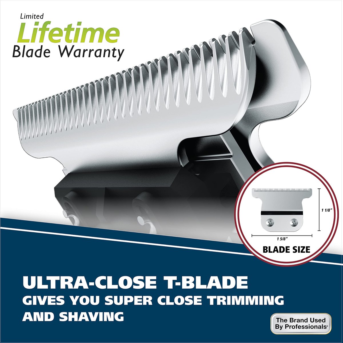 Wahl Aqua Blade Rechargeable Wet/Dry Lithium-Ion Beard Trimmer for Men - 21 Piece Set, Model 9899-100 Avelisse