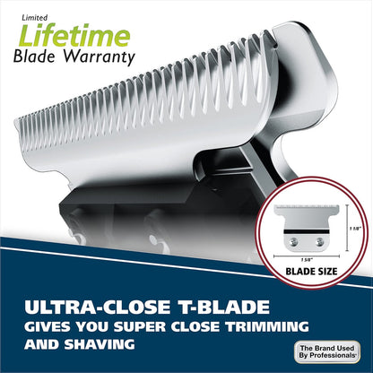 Wahl Aqua Blade Rechargeable Wet/Dry Lithium-Ion Beard Trimmer for Men - 21 Piece Set, Model 9899-100 Avelisse