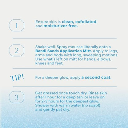 Bondi Sands Aero 1-Hour Express Self Tanning Foam - Lightweight Coconut Tanning Foam for a Healthy Bronzed Glow, 7.61 fl oz Avelisse