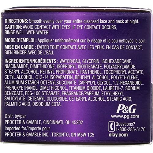 Olay Age Defying Anti-Wrinkle Night Cream, 2 Fl Oz (Pack of 3) Avelisse