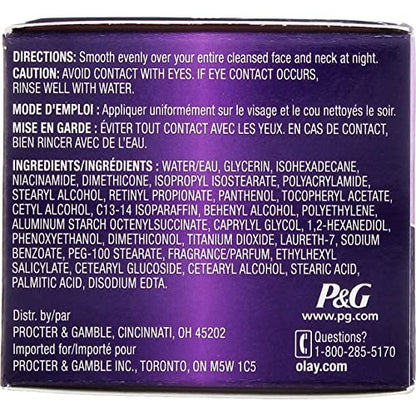 Olay Age Defying Anti-Wrinkle Night Cream, 2 Fl Oz (Pack of 3) Avelisse