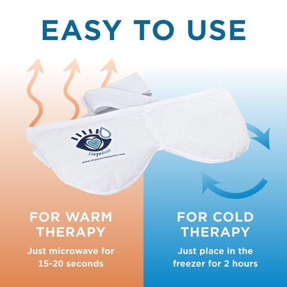Heyedrate Heated Eye Mask – Soothing Warm & Cold Compress for Temporary Relief of Irritated Eyes, Reusable, White Avelisse