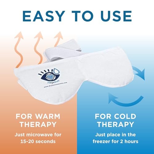 Heyedrate Heated Eye Mask – Soothing Warm & Cold Compress for Temporary Relief of Irritated Eyes, Reusable, White Avelisse