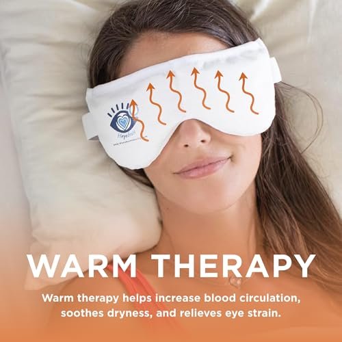 Heyedrate Heated Eye Mask – Soothing Warm & Cold Compress for Temporary Relief of Irritated Eyes, Reusable, White Avelisse