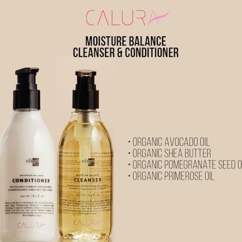 Oligo Professionnel Calura Moisture Balance Shampoo & Conditioner Set – Sulfate-Free, Vegan, Paraben-Free, Color-Safe Hydrating Duo for Dry Hair (8.5 oz Each) Avelisse