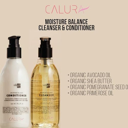 Oligo Professionnel Calura Moisture Balance Shampoo & Conditioner Set – Sulfate-Free, Vegan, Paraben-Free, Color-Safe Hydrating Duo for Dry Hair (8.5 oz Each) Avelisse